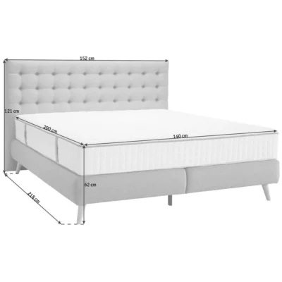 Welnova Boxspringbett BOXSPRINGBETT (140 in Beige, Liegefläche 140x200 cm – Taschenfederkern
